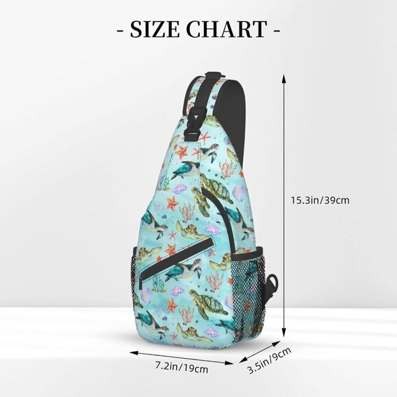 Women\'s Goth Sling Backpack Crossbody Shoulder Bag Travel Hiking Daypack Turtle main image 9